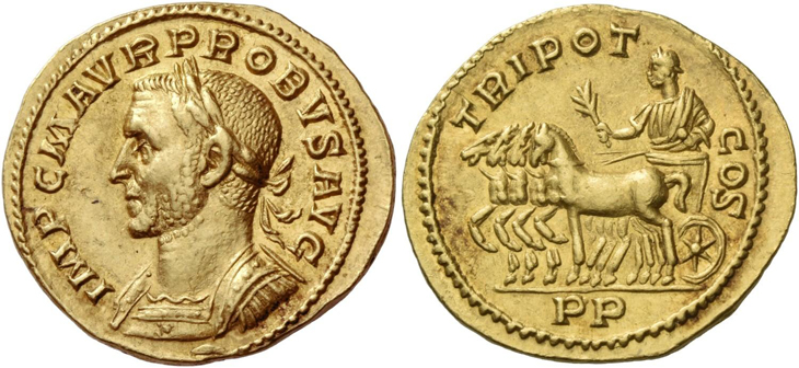 Probus aureus RIC 1v, Bastien 174v