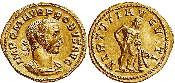 Probus
                  aureus RIC 14, Bastien 309