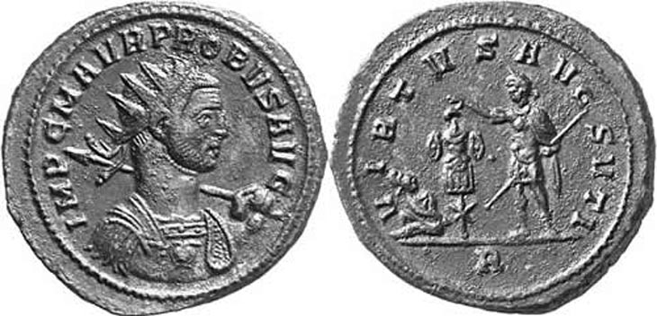 Probus antoninianus RIC 243v
                  with orthographic error