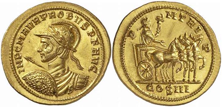 Probus aureus RIC unlisted,
                  close to RIC 579